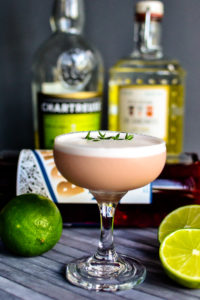 Naked & Famous Cocktail | Strong, smoky mezcal + chartreuse lime drink